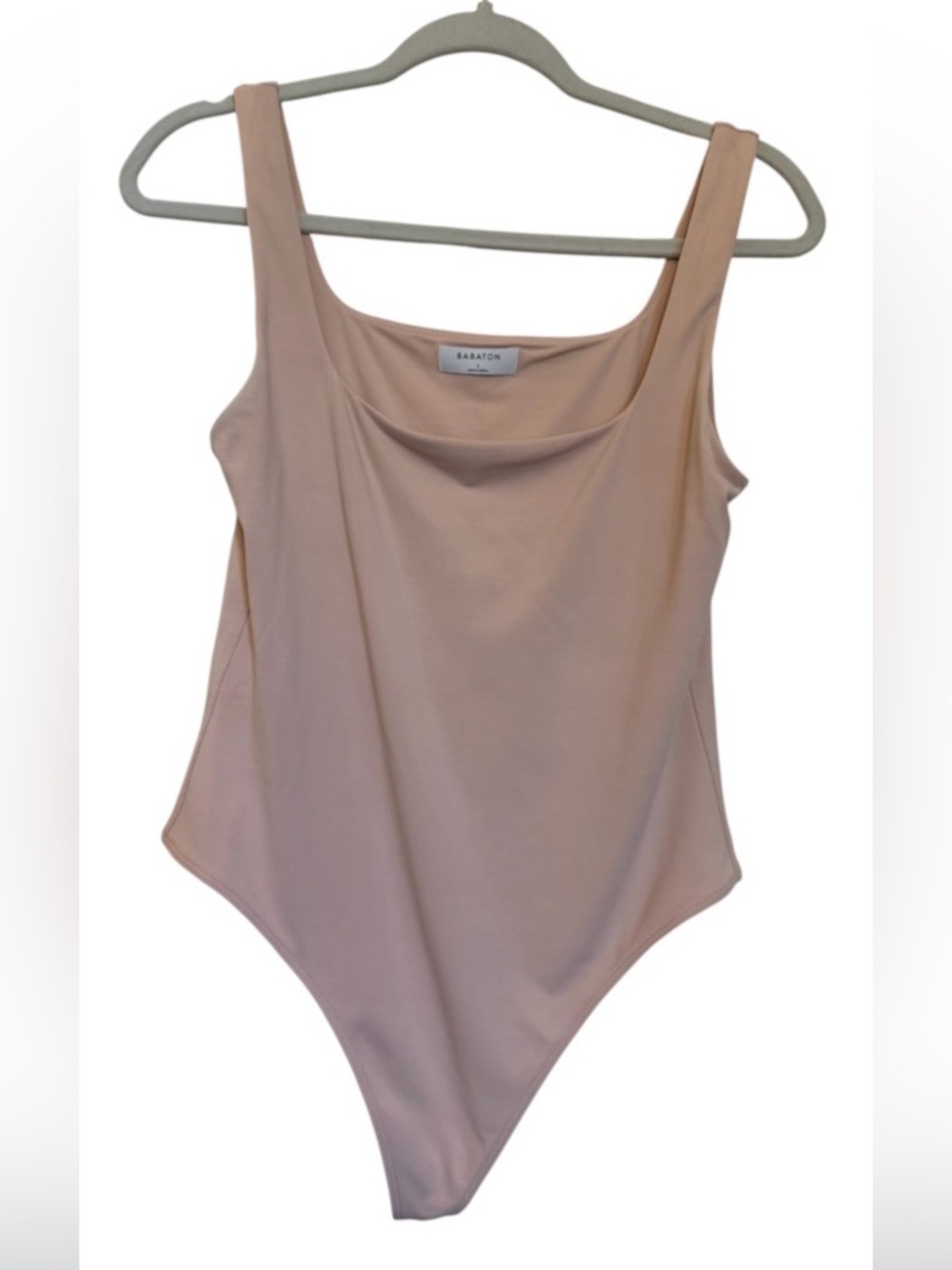 Aritzia Babaton Contour Square Neck Bodysuit Blush Nude Size Large L